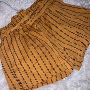 Mustard and Black striped shorts